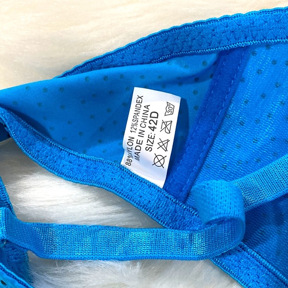 NEW BLUE POLKA DOT BRA WITH REMOVABLE STRAPS - Picture 4 of 4